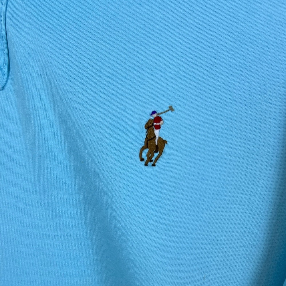 Polo‎ Ralph Lauren Pima Soft Touch Polo Shirt Men's L Preppy Old Money Blue - Picture 3 of 6